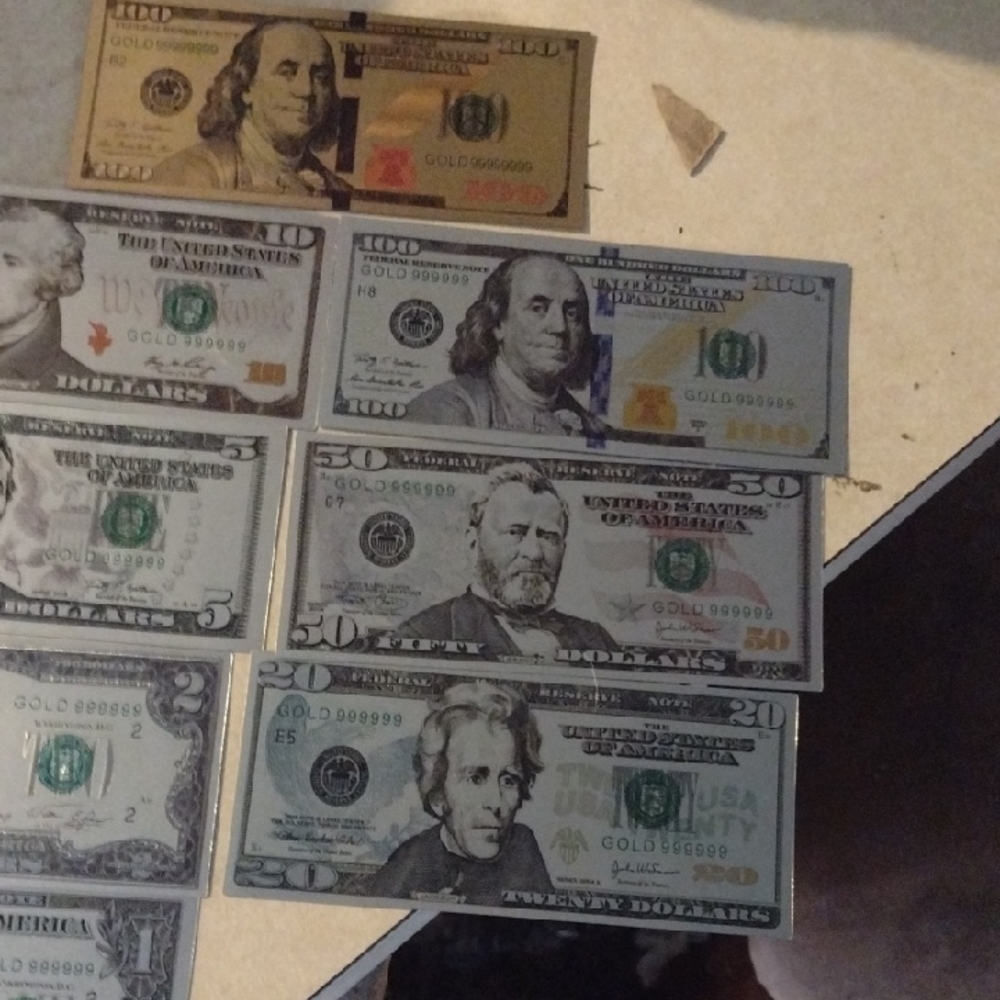 Collection of US Commerative Silver&Gold Stamped Dollar Bills